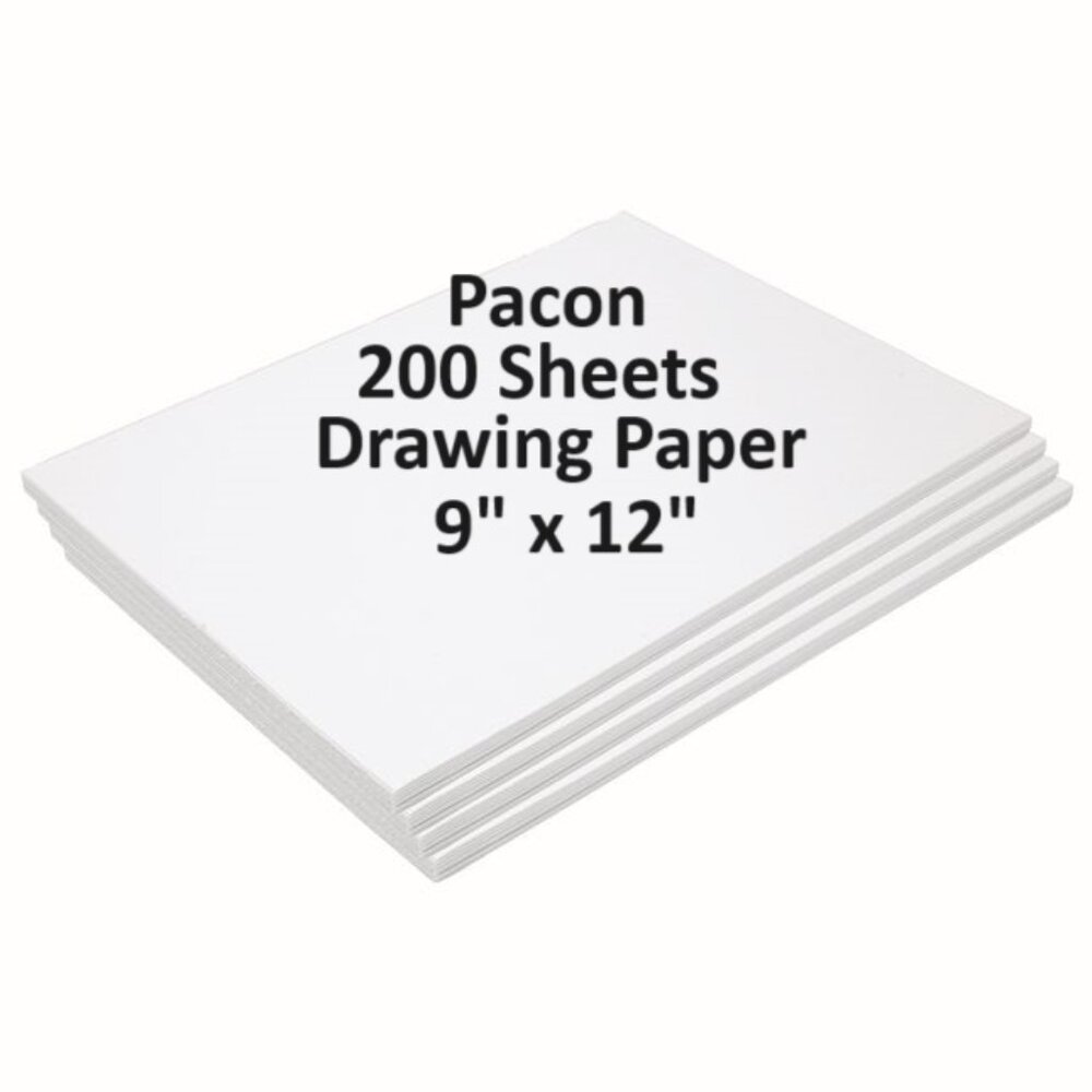 NEW Pacon Drawing Paper White Standard Weight 9" x 12" 200 Sheets Art Supplies